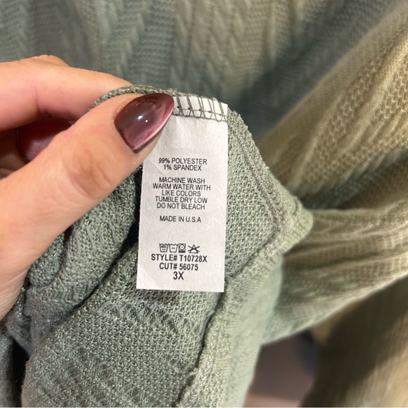 First Love Plus Size Sage Green Sweater Top 3XL - Picture 9 of 9